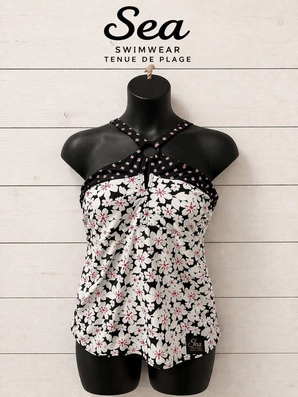 Floral Halter Tankini Top – Size 1x